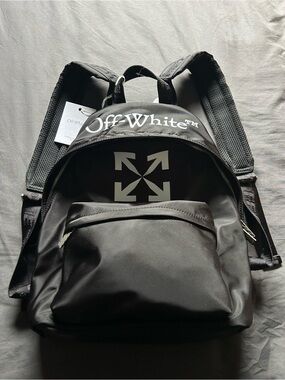 Off-White Black Backpack with White Arrow Logo